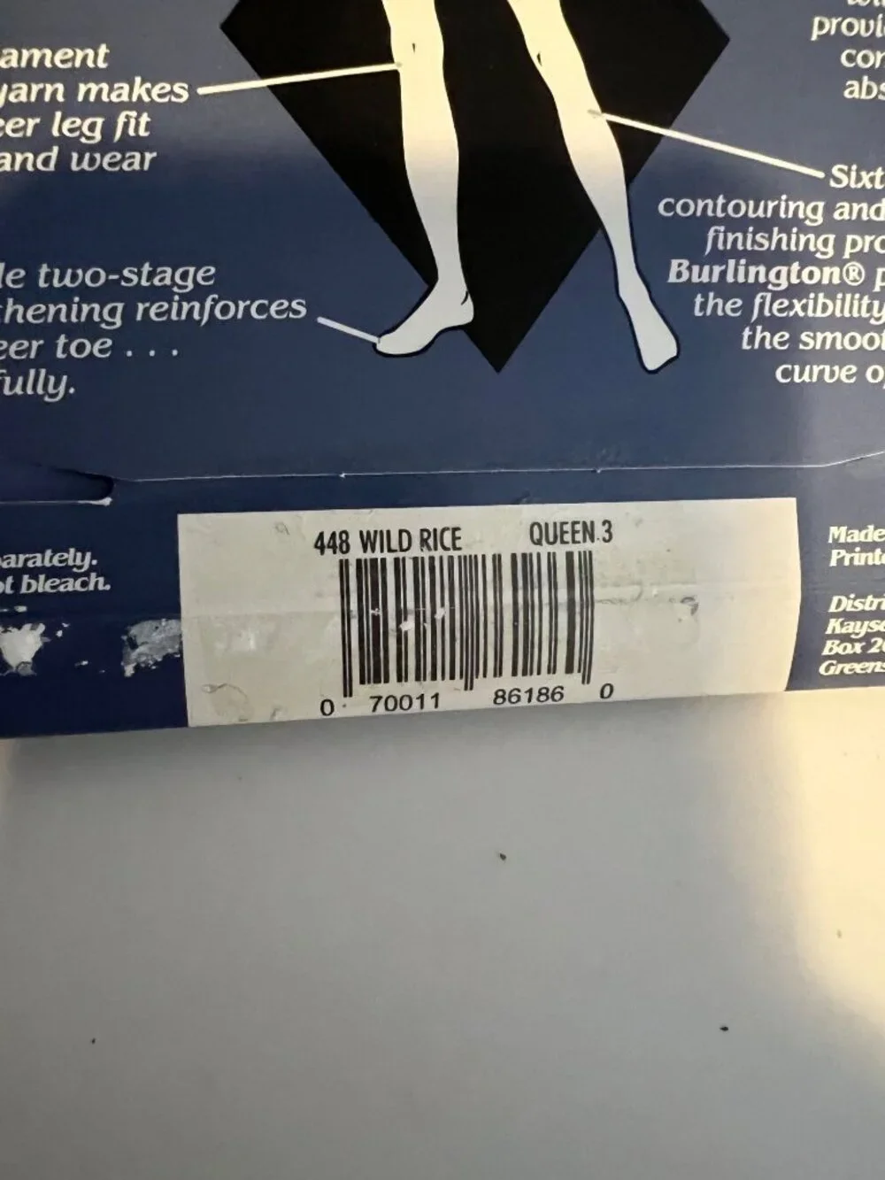 Pantyhose Sheer Queen 3 Vintage Burlington Wild Rice Set of 2 NEW